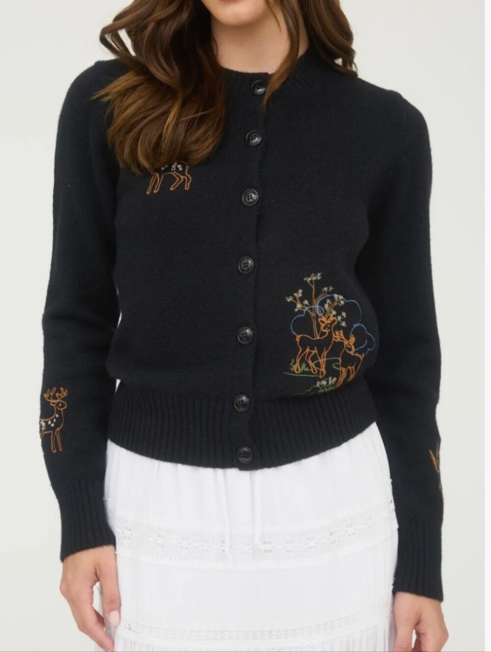 New Blu Pepper Deer Cardigan Medium